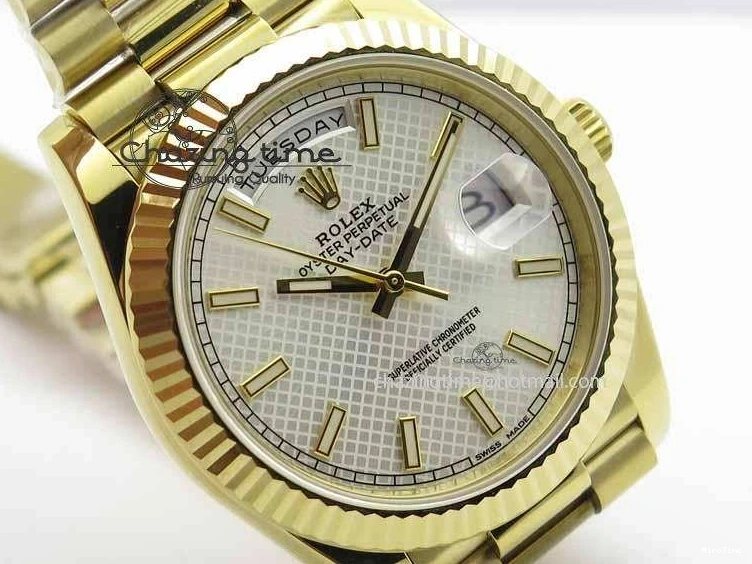 MiroTime 0427 Cozy Day-Date 40mm 228238 YG Noob 1:1 Best Edition Silver Dial On YG President Bracelet A 3710